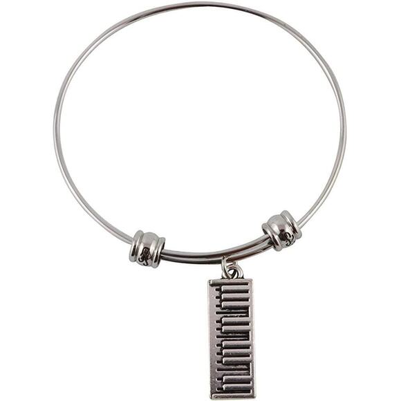 Keyboard Piano Musical Instrument Bangle Bracelet Jewelry - Picture 1 of 4
